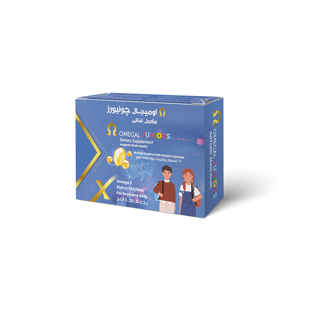 Omegal Juniors - Omega 3 + Multivitamins (A, D3, E, C) Mini Capsules for Kids | 60 Capsules