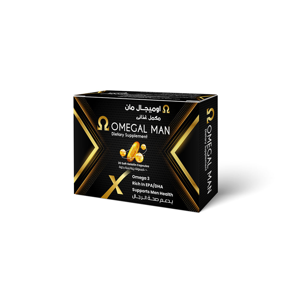 Omegal Man - Omega 3 (80% Purified) with CoQ10, Zinc & Selenium | 30 Capsules